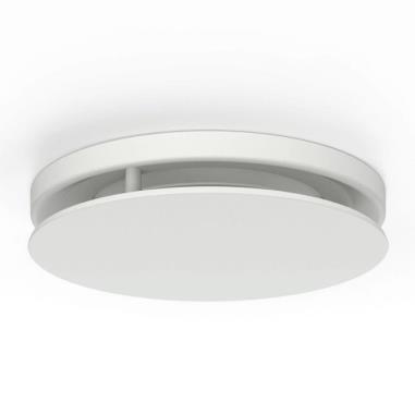 A round white ceiling vent
