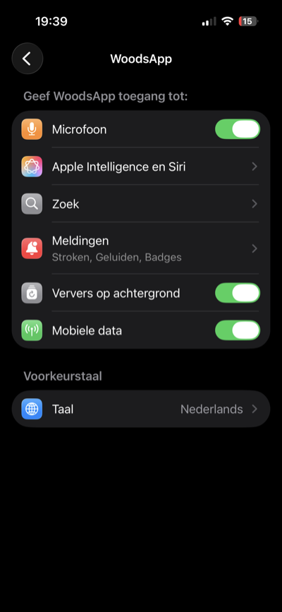 Language settings